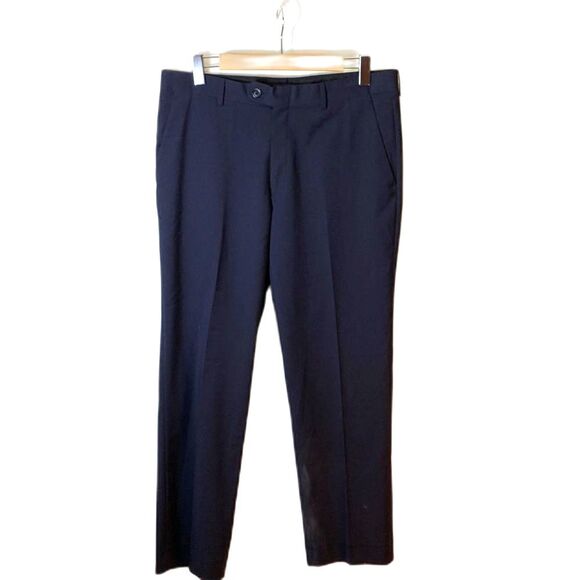 John Varvatos Star USA Navy Blue Wool Flat Front Dress Pants Size 34 X 30 - Picture 3 of 9
